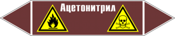 Маркировка трубопровода "ацетонитрил" (пленка, 358х74 мм) - Маркировка трубопроводов - Маркировки трубопроводов "ЖИДКОСТЬ" - ohrana.inoy.org