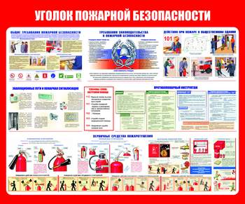 С111 Уголок пожарной безопасности (1200х1000 мм, пластик 3 мм, Прямая печать на пластик) - Стенды - Стенды по пожарной безопасности - ohrana.inoy.org