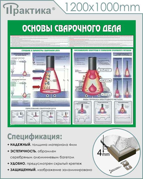 C35 Стенд основы сварочного дела (1200х1000 мм, пластик ПВХ 3 мм, алюминиевый багет серебряного цвета) - Стенды - Тематические стенды - ohrana.inoy.org